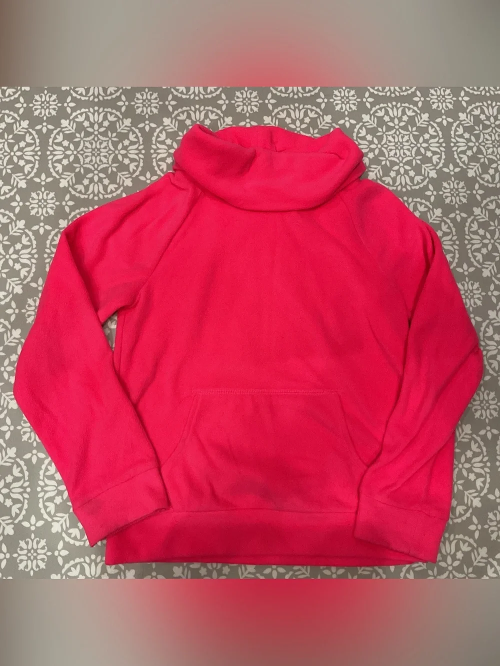 Old Navy Girls Hot Pink Funnel Neck Fleece Pullover Size L (10/12) New